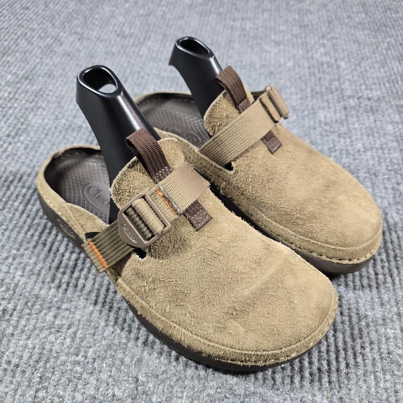 Chaco Paonia Low Clog Shoes Mens Size 8 Teak Suede Wool Lined Slip On JCH107459 - Picture 1 of 14